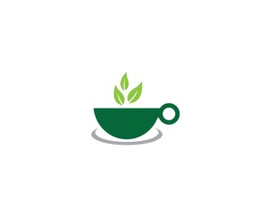 Green tea logo illustration