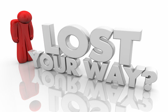 Lost Your Way Question Words 3d Illustration