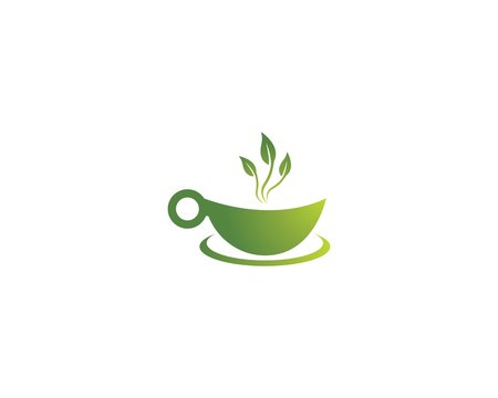 Green tea logo illustration