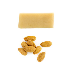 Homemade sweet marzipan bread isolated on white background