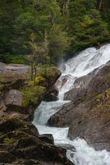 Obraz na płótnie Canvas Cantaros Waterfall in Nahuel Huapi National Park, Patagonia, Argentina