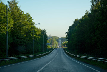 Obraz premium light trails on highway at night