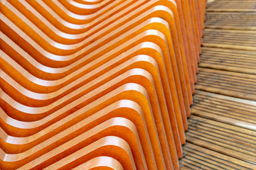 modern wooden and metal bridge details