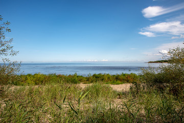 empty sea beach with sand dunes