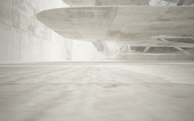 Empty dark abstract glass and concrete smooth interior. Architectural background. 3D illustration and rendering
