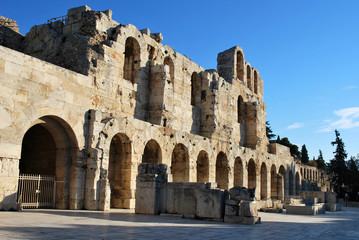 Naklejka premium The Odeon of Herodes Atticus at the Acropolis of Athens, Greece