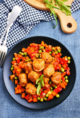 vegetables with meatballs