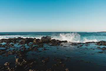 Fototapeta na wymiar big waves and rocks