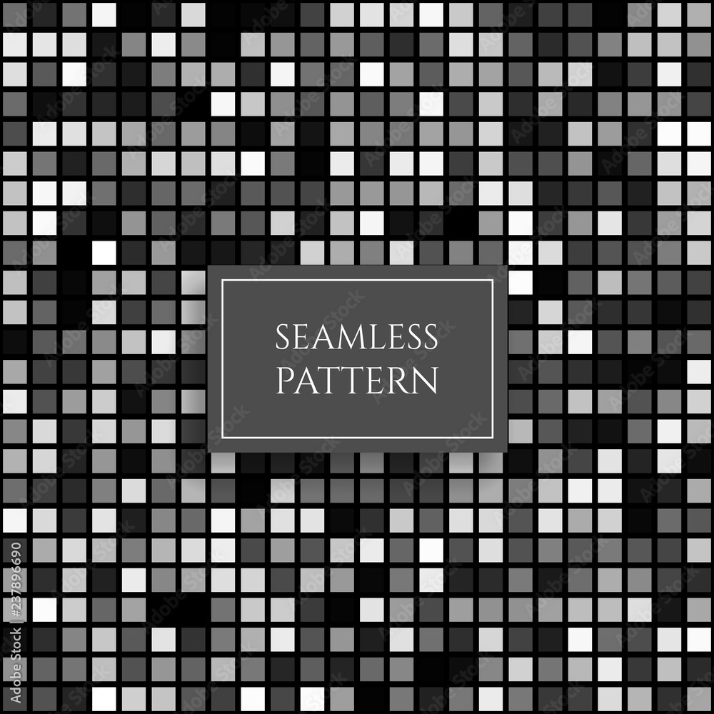 Poster abstract square pixel mosaic seamless pattern. vector background.