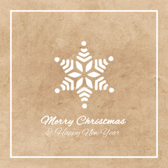 Star Merry Christmas and Happy New Year paper and white greeting card