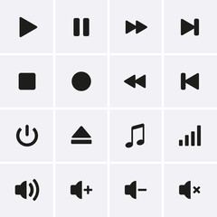 Media Player Icons. Vector