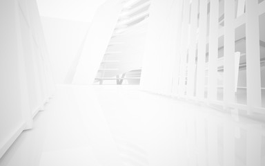 Fototapeta premium Abstract white interior of the future. 3D illustration and rendering
