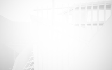 Fototapeta premium Abstract white interior of the future. 3D illustration and rendering