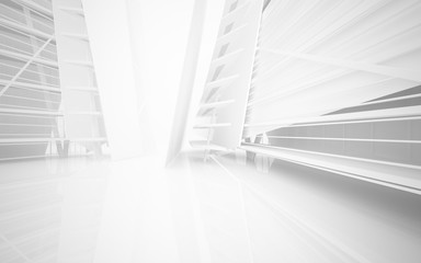 Abstract white interior of the future. 3D illustration and rendering