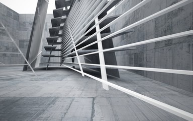 Abstract interior of concrete. Architectural background. 3D illustration and rendering 