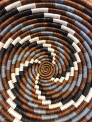 Close up of a Native American Indian woven basket
