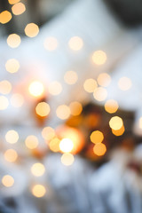 Abstract gold bokeh with snow, Christmas and new year theme background