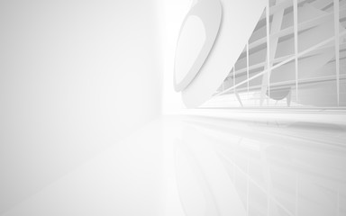 White smooth abstract architectural background. 3D illustration and rendering