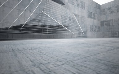 Empty dark abstract concrete smooth interior . Architectural background. 3D illustration and rendering