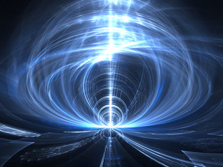 Abstract portal or funnel - digitally generated fractal backgrou - obrazy, fototapety, plakaty