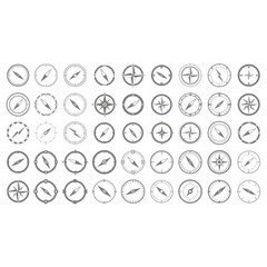 vector icon set with compass  for your design