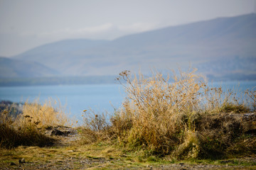 Panoramic view of Lake Sevan, Armenia