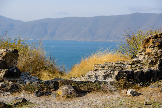 Panoramic view of Lake Sevan, Armenia