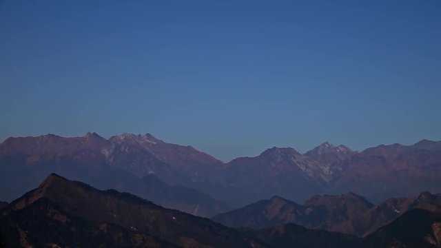 Annapurna Mountain Range in the Himalayas in Nepal. View from Poon Hill