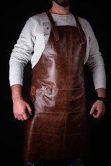 A man in a leather apron