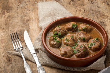 Homemade Albondigas with Spanish sauce