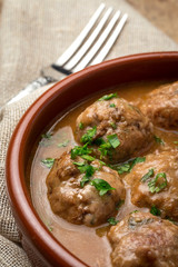 Homemade Albondigas with Spanish sauce