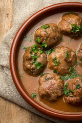 Homemade Albondigas with Spanish sauce