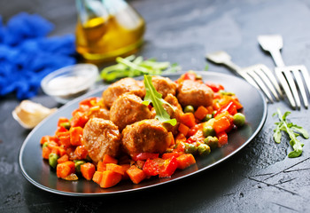 vegetables with meatballs