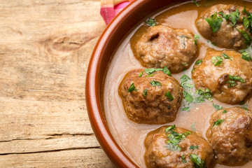 Homemade Albondigas with Spanish sauce