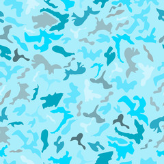 Fototapeta na wymiar Camouflage of gray and dark blue colors on a light blue color
