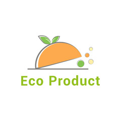 Vector logo template for eco food. Vegan badge. Can be used for vegetarian cafe, store or shop. EPS10. Bio product logotype.