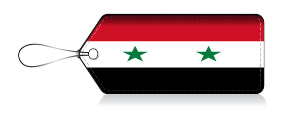 Syrian arab republic, emoji flag, Label of  Product made in Syria © VectorPart
