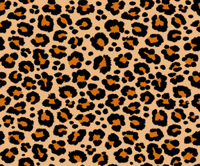 Print leopard pattern texture repeating seamless orange black - 237916217