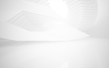 Naklejka premium Abstract white interior of the future. 3D illustration and rendering