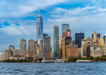 Fototapeta na wymiar View of Manhatten skyscrapers in New York.