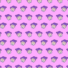 Fototapeta na wymiar Little girl - emoji pattern 53