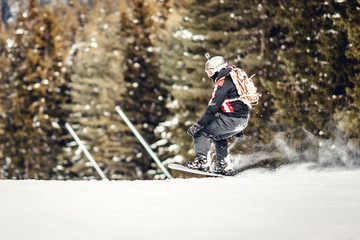 Snowboarder In Action