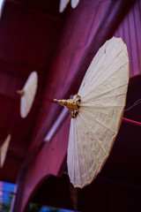 Ancient umbrella in the Thai temple