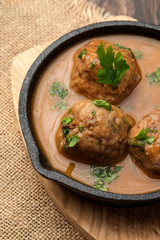 Homemade Albondigas with Spanish sauce