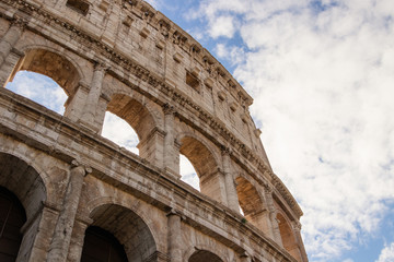 The colosseum the world famous landmark in Rome Italy.