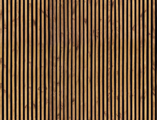Naadloze patroon van moderne lambrisering met verticale houten latten voor achtergrond. Grondstof van natuurlijke bruine houten lat.