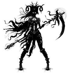 Shaman with a huge magic scythe