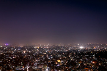 Night city of Kathmandu. Nepal. View from above.
