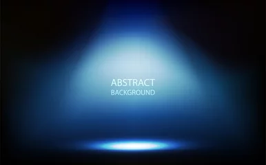 Dekokissen Abstract background, blue spotlight in room, grid wall with digital technology vector illustration © Hatcha