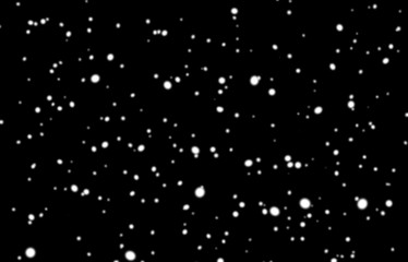 Snow texture, white snowflakes on a black isolated background. To insert in overlay mode